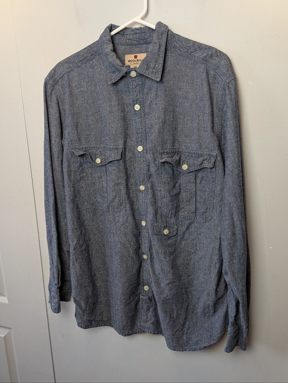VINTAGE WOOLRICH Men Casual Button Down Shirt Long Sleeve Size Medium